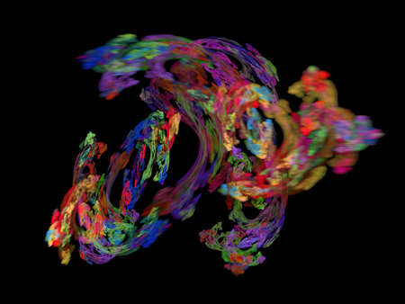 Digital Fractal on Blackの写真素材