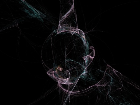 Digital Fractal on Blackの写真素材