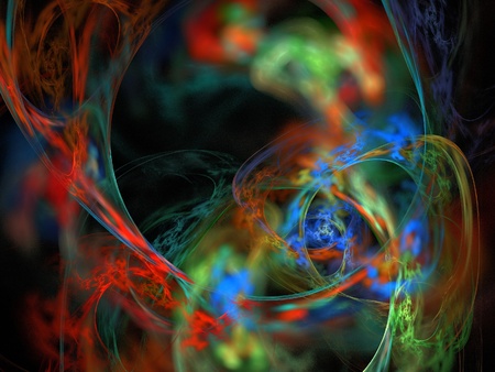 Digital Fractal on Blackの写真素材