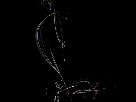 Digital Fractal on Blackの写真素材