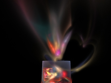 Digital Fractal on Blackの写真素材