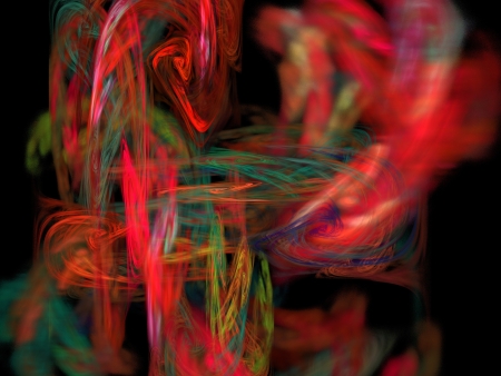 Digital Fractal on Blackの写真素材