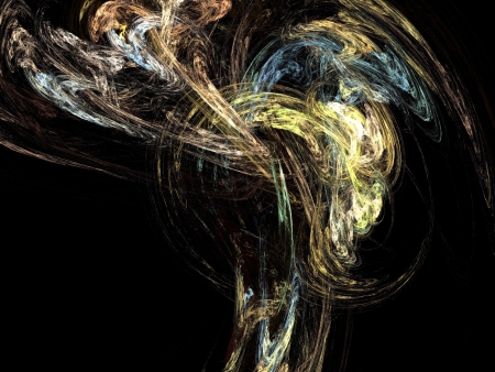 Digital Fractal on Blackの写真素材