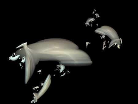 Digital Fractal on Blackの写真素材