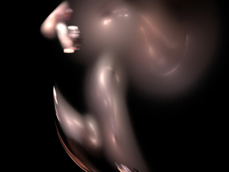 Digital Fractal on Blackの写真素材