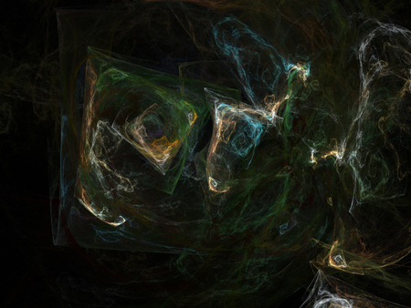 Digital Fractal on Blackの写真素材