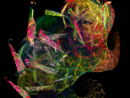 Digital Fractal on Blackの写真素材