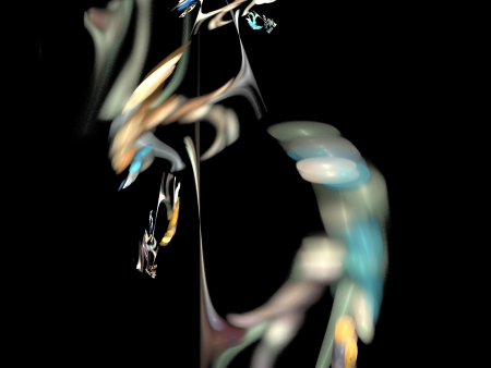 Digital Fractal on Blackの写真素材