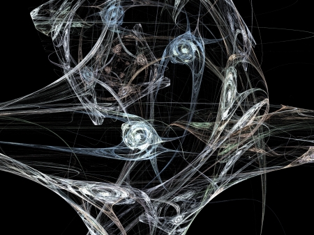 Digital Fractal on Blackの写真素材