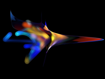 Digital Fractal on Blackの写真素材