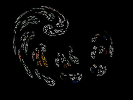 Digital Fractal on Blackの写真素材