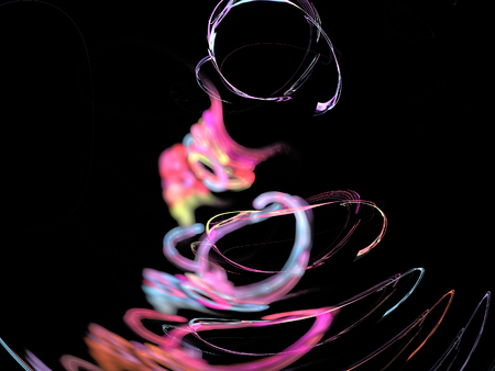 Digital Fractal on Blackの写真素材