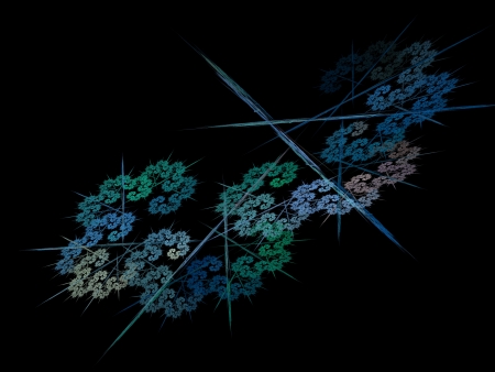 Digital Fractal on Blackの写真素材