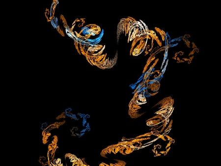 Digital Fractal on Blackの写真素材