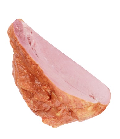 Piece of Boiled and Smoked Meat Isolated