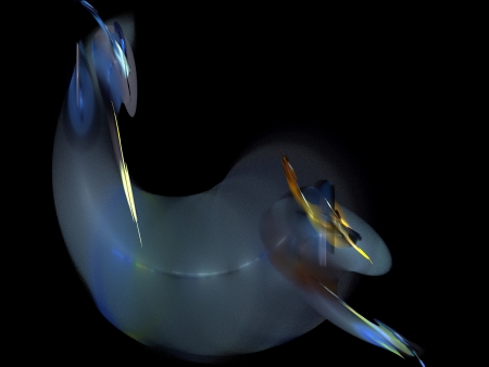 Digital Fractal on Blackの写真素材