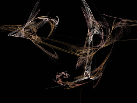 Digital Fractal on Blackの写真素材