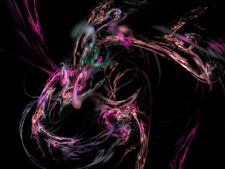 Digital Fractal on Blackの写真素材