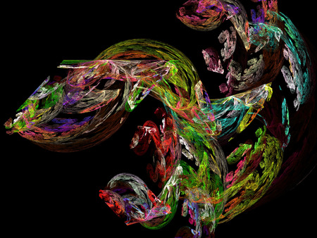 Digital Fractal on Blackの写真素材