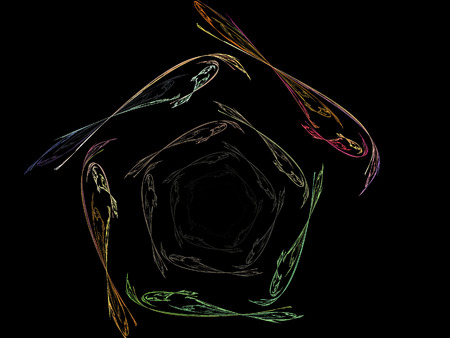 Digital Fractal on Blackの写真素材