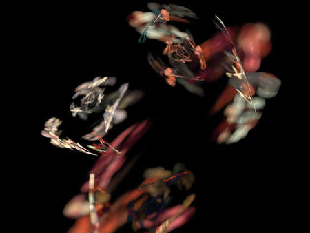 Digital Fractal on Blackの写真素材