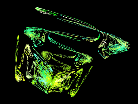 Digital Fractal on Blackの写真素材