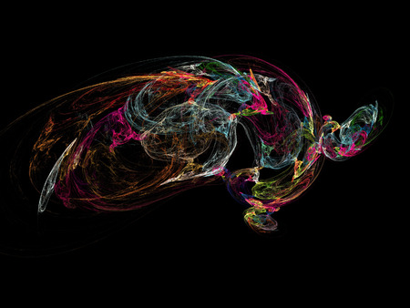 Digital Fractal on Blackの写真素材