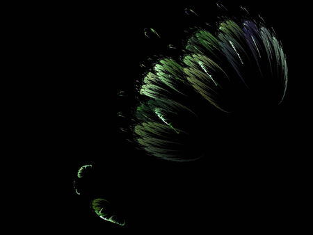 Digital Fractal on Blackの写真素材