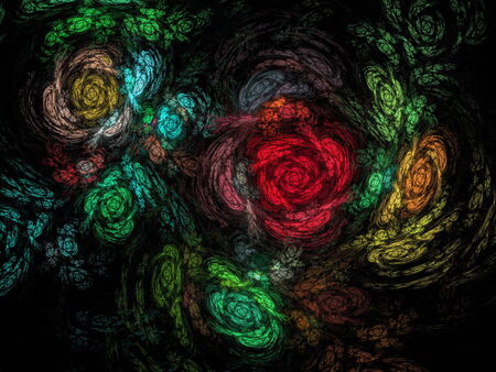 Digital Fractal on Blackの写真素材