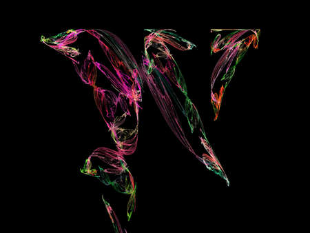 Digital Fractal on Blackの写真素材