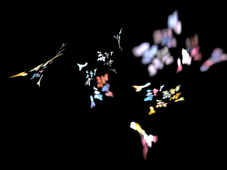 Digital Fractal on Blackの写真素材