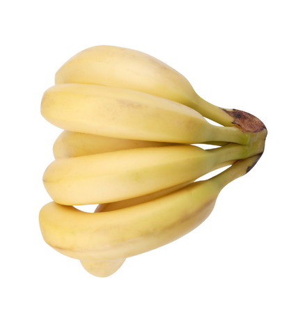 many yelloew banana isolatedの写真素材