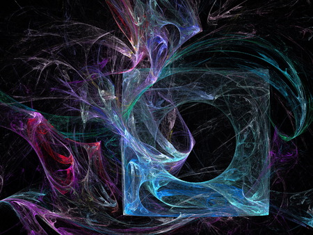 Digital Fractal on Blackの写真素材