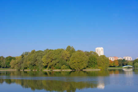 summer in city parkの写真素材