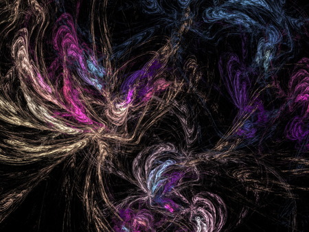 Digital Fractal on Blackの写真素材