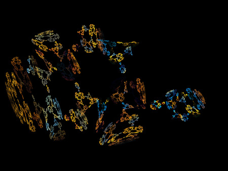 Digital Fractal on Blackの写真素材