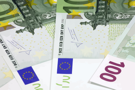 europe euros banknote of hundredsのイラスト素材