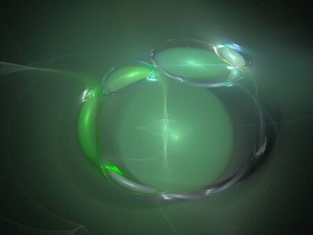 image of one Digital Fractal on Black Colorの写真素材