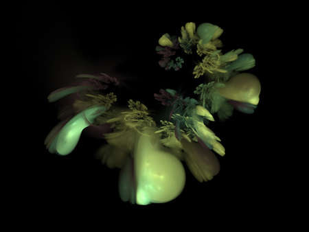 image of one Digital Fractal on Black Color