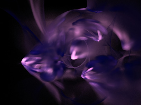 image of one Digital Fractal on Black Colorの写真素材