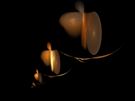 image of one Digital Fractal on Black Colorの写真素材