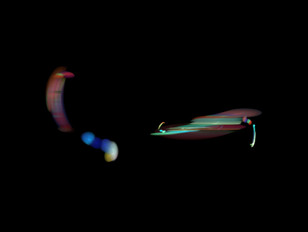 image of one Digital Fractal on Black Colorの写真素材