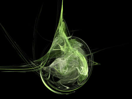 image of one Digital Fractal on Black Colorの写真素材
