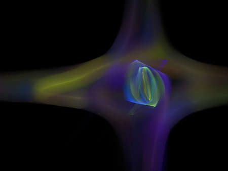 image of one Digital Fractal on Black Color