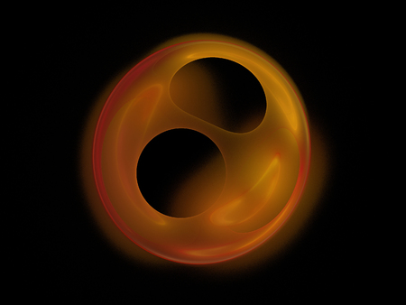 image of one Digital Fractal on Black Colorの写真素材