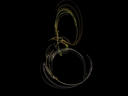 image of one Digital Fractal on Black Colorの写真素材