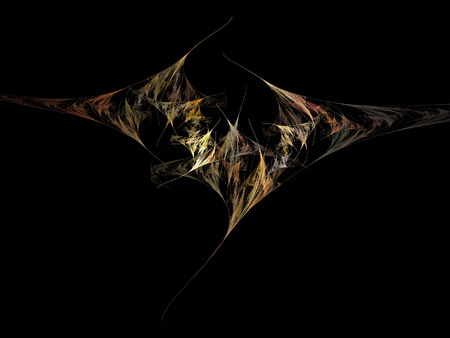 image of one Digital Fractal on Black Colorの写真素材