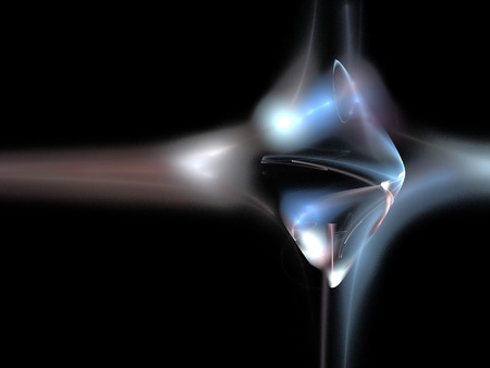 image of one Digital Fractal on Black Colorの写真素材