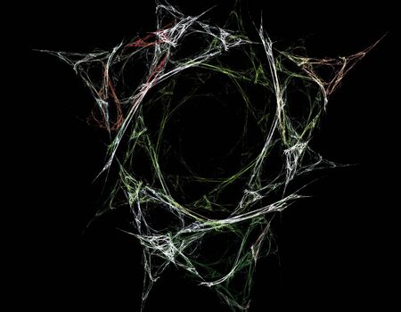 image of one Digital Fractal on Black Colorの写真素材