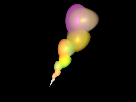 image of one Digital Fractal on Black Colorの写真素材